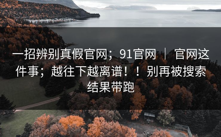 一招辨别真假官网；91官网 ｜ 官网这件事；越往下越离谱！！别再被搜索结果带跑
