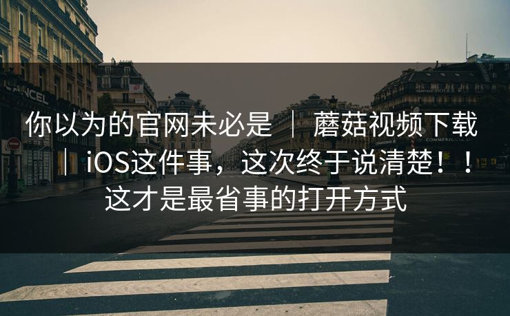 你以为的官网未必是 ｜ 蘑菇视频下载 iOS这件事，这次终于说清楚！！这才是最省事的打开方式  第1张