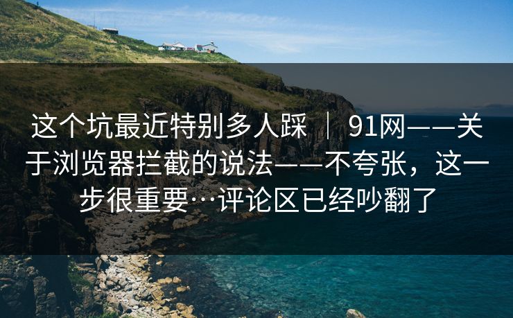这个坑最近特别多人踩 ｜ 91网——关于浏览器拦截的说法——不夸张，这一步很重要…评论区已经吵翻了
