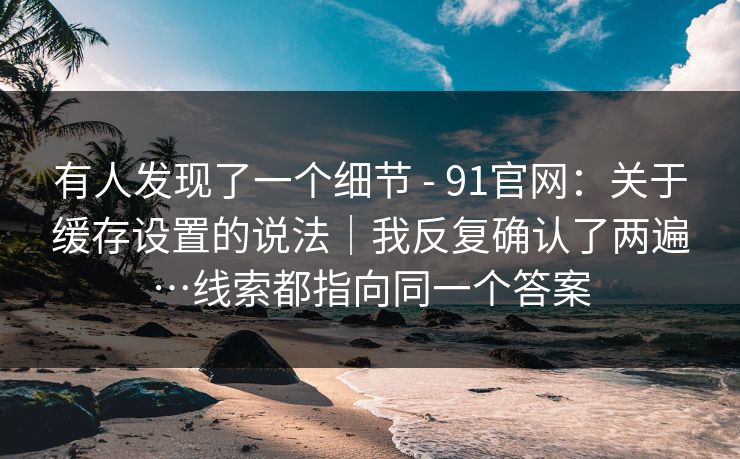 有人发现了一个细节 - 91官网：关于缓存设置的说法｜我反复确认了两遍…线索都指向同一个答案  第1张